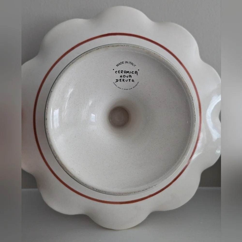 Ceramica Nova Deruta Hand Painted Cake Stand Made In Italy